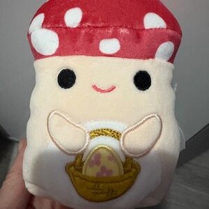 2025 Spring Easter Squishmallows Malcolm Mushroom 5” holding Easter Basket